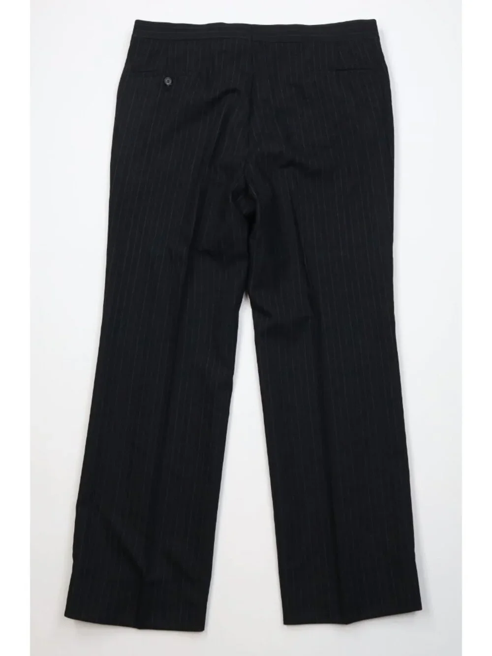 Vintage 70s Mens 42R 2 Piece Wool Suit Striped Wedding Black Wide Leg 38x31 USA